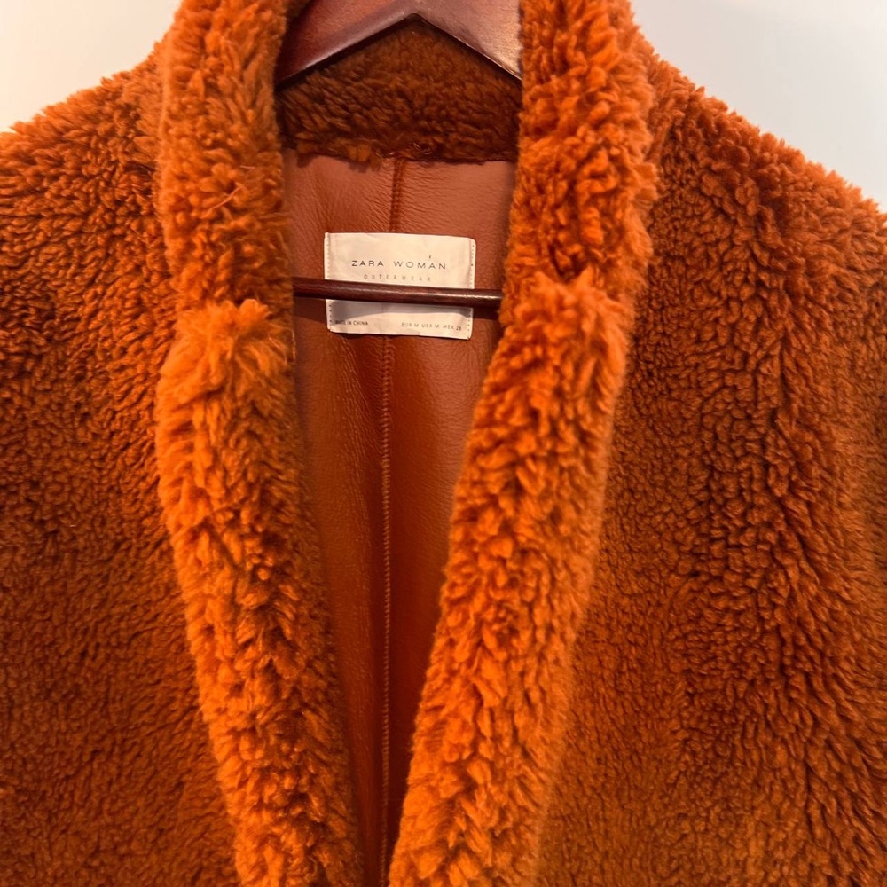 ZARA BRANDY DOUBLE SIDED FAUX FUR COAT JACKET size M - Picture 8 of 12